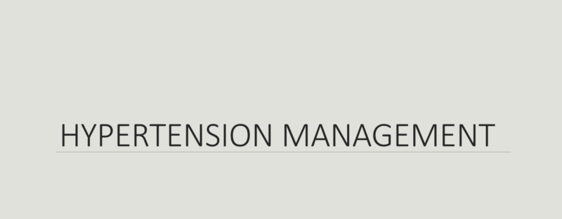 hypertension management